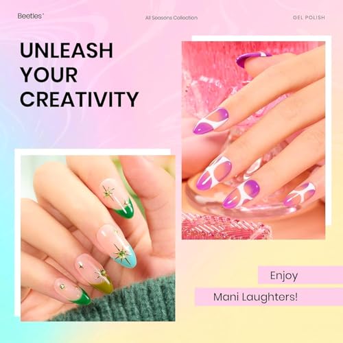 Beetles Spring Gel Polish Set - 20 Colors Red Green White Black Nude Spring Gel Nail Polish with Base Top Coat Trendy Colors Uv LED Lamp Salon DIY at Home Nails Gifts for Women Vibrant Subtle