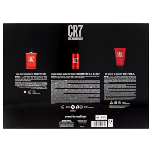 Cristiano Ronaldo CR7 Gift Set - Men's 3.4oz EDT Spray, Body & Shower Gel