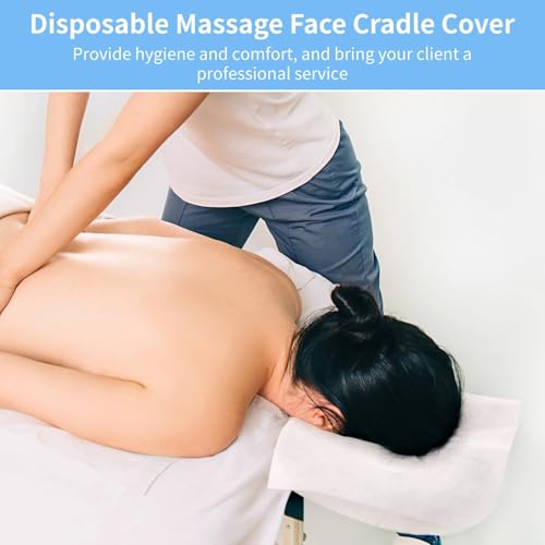 DIMEGON 500Pcs Disposable Face Cradle Covers - Single-Use Massage Bed Headrest Covers