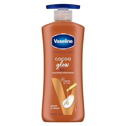 Vaseline Cocoa Glow Body Lotion 13.53 Fl Oz (400 ml) - Moisturizing & Fast Absorbing