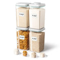 Ankou 4L Food Storage Containers with Pop Lid & Scoop Set - Stackable BPA-Free Pantry Organizer