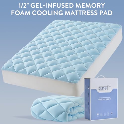 King Cooling Mattress Topper Gel-Infused Memory Foam Bed Pad