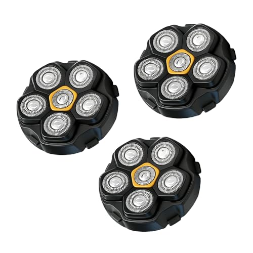 Magnetic 6-Blade Replacement Heads for Electric Shavers - 3 Packs - Waterproof & Hypoallergenic