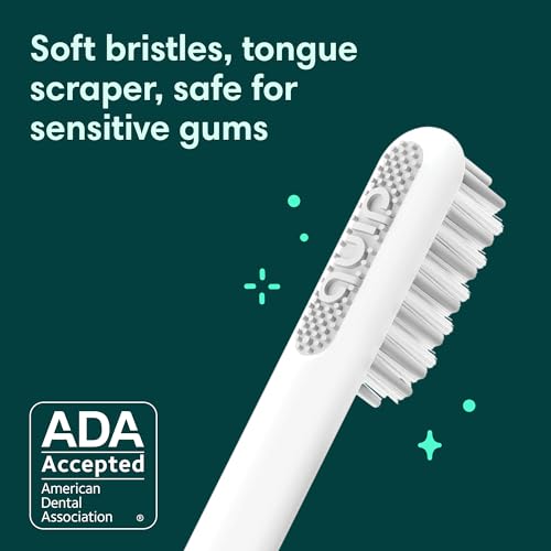 Electric Toothbrush for Adults - Sonic Vibration, Soft Bristles, Travel Cover - Blue