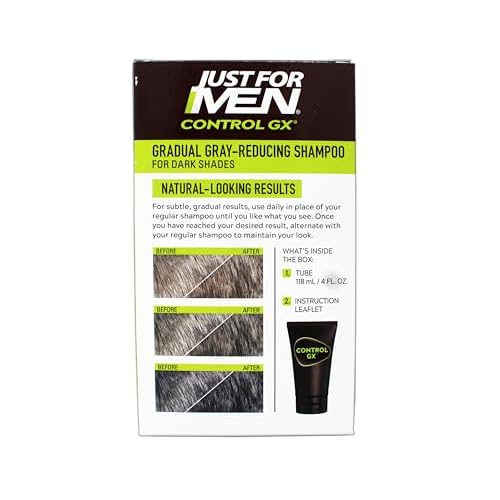Just for Men Control GX Grey Reducing Shampoo, Gradual Hair Color, 4 fl oz