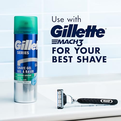 Gillette Series 3X Sensitive Shave Gel, Hydrates, Protects and Soothes Sensitive Skin, 7 Ounce (Pack of 6)