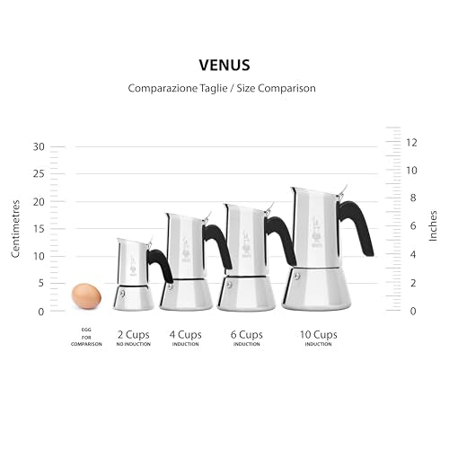 Stainless Steel Induction Espresso Coffee Maker - 6 Cups, Copper Silver - Bialetti Venus