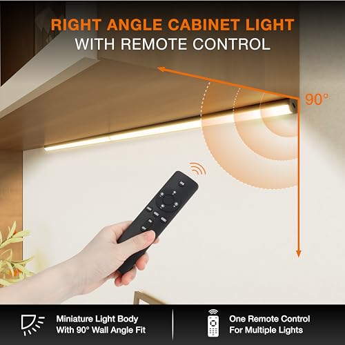 MEKKLEON Black 60CM Rechargeable Magnetic Under Cabinet Lights with Remote