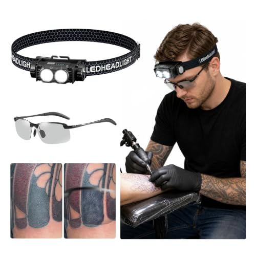 Tumalab Polarized Glasses Set for Tattoo & Cosmetic Work - Headlamp & Reflection Removal