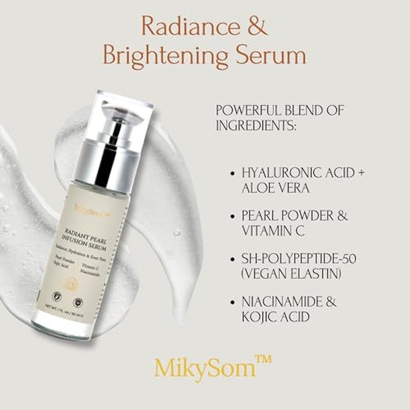 MikySom¢â Radiant Pearl Infusion Face Serum with Vitamin C ? Brightening & Hydrating (30ml)