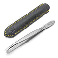GERMANIKURE Slanted Tweezers with Leather Sleeve – Precision Solingen Steel