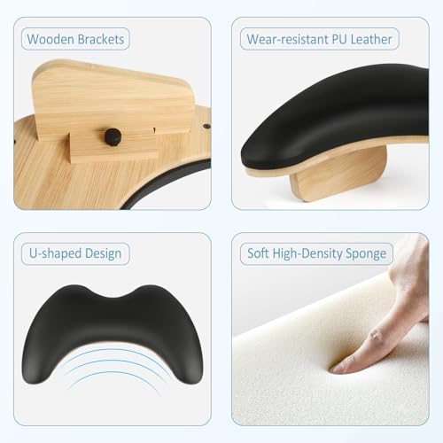 Hand Rest for Nails Tech, U Shaped Arm Rest for Nails Tech with Nail Table Mat, Nail Rest Stand, Nail Arm Rest Cushion, Manicure Hand Rest with Detachable Brackets, Nail Hand Rest, Black