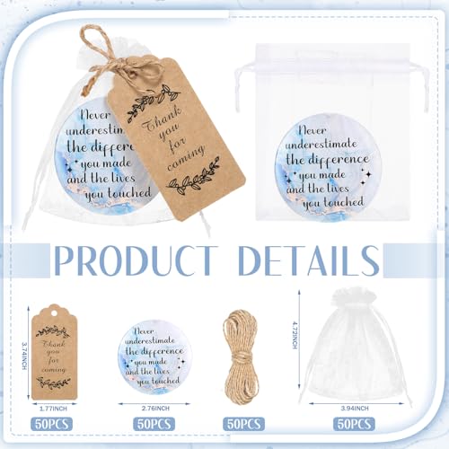 Tradder Gold and Blue 50-Piece Inspirational Compact Mirrors Bulk Set