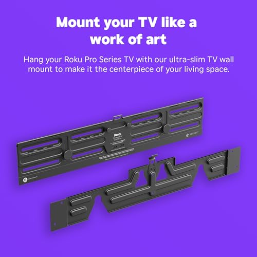 Roku Wall Mount Kit for 75-Inch Pro Series TV - Ultra-Slim, Hinged Mount 75"