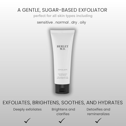 Mint Exfoliating Facial Polish, Gentle Sugar-Based Face Scrub with Apricot Oil, Aloe Vera & Green Tea, Deep Cleansing & Smoothing, Vegan, For All Skin Types, 120ml
