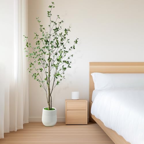 Black 7ft Artificial Citrus Tree with Realistic Leaves and Trunks - Faux Indoor Outdoor Decor