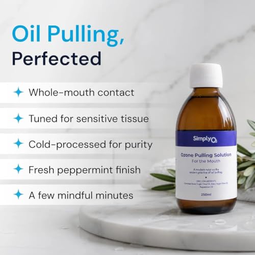 Ozone Olive Oil Pulling Mouthwash with Peppermint Oil - 8.4 oz - Natural Oral Care