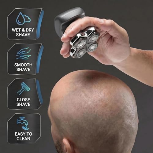 Replacement Blade Set for Electric Shavers - 4 Head Floating Titanium Foil Compatible with Skull Shaver Series Gold PRO Silver PRO Platinum PRO Butterfly Kiss PRO