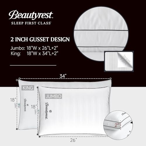 White King Size Luxury Pillows Set of 2 - Hotel Collection Support & Comfort
