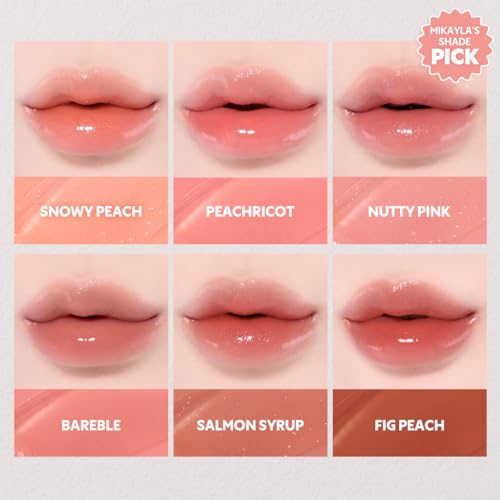 TIRTIR [*Mini Size Waterism Tinted Lip Gloss #07 Cassis Plum, 0.06 Fl Oz ? Kiss Ready Lipgloss, 12H Long Lasting Non Sticky Natural Tinted Glow Korean Multiuse Cheek and Lip Tint for Women gift