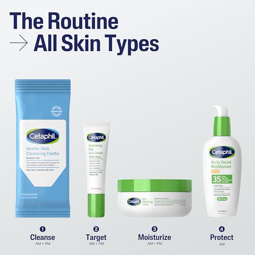 Cetaphil Gentle Skin Cleansing Face & Body Wipes - 10 Count Pack of 12, Fragrance-Free & Sensitive Skin Friendly