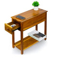 ENKEZI Narrow End Table with Drawer and Shelf - Top Drawer Variation