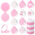 Pink Bow Compact Mirrors Bulk - 50 Pcs Coquette Party Favors, Pink & White Variation