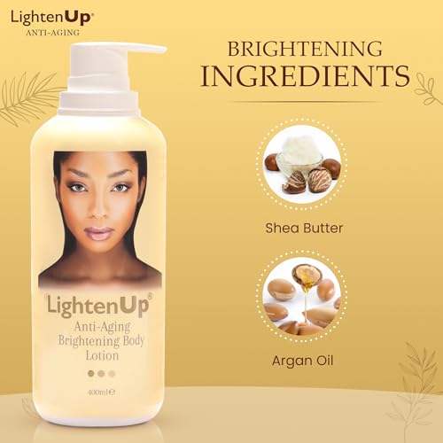 LightenUp Anti-Aging Body Lotion 400ml - Brightening Body Lotion with Argan Oil and Shea Butter