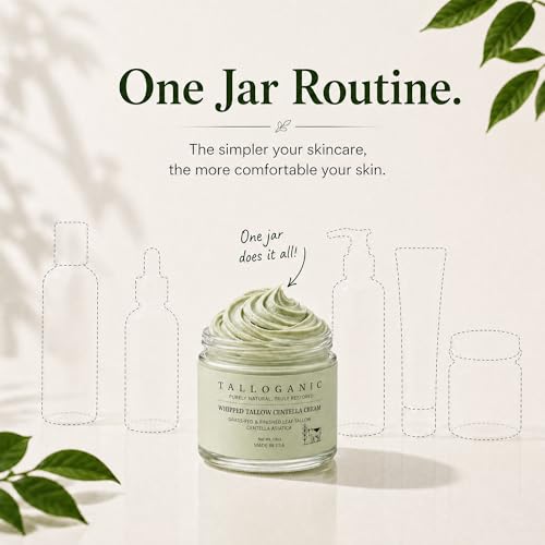 Beef Tallow Face Moisturizer with Centella Asiatica - Lightweight Natural Skin Care, 1.5 oz