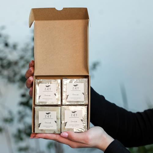 Chamomile Soap Bar - Handmade Natural 4 Pack, 5 Ounce Each - Gentle Body & Hand Soap