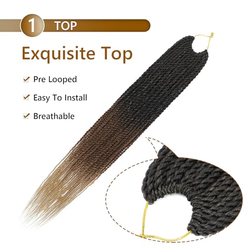 Senegalese Twist Crochet Hair 22 Inch - 9 Packs, Pre-Looped, Natural Look, for Protective Styles - T1B/30/27