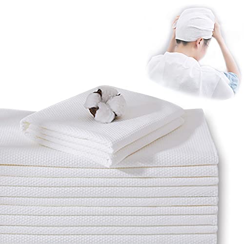 Disposable Large Hair Towels 40 Pack White Spa Towels 15.75 x 31.5 inches - Absorbent & Quick Dry