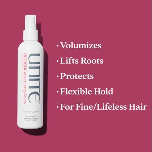 UNITE Hair ? BOOSTA Volumizing Spray ? Heat-Activated Root Lifting Spray for Weightless Volume, Texture & Flexible Hold ? UV & Thermal Protection ? 8 Fl Oz