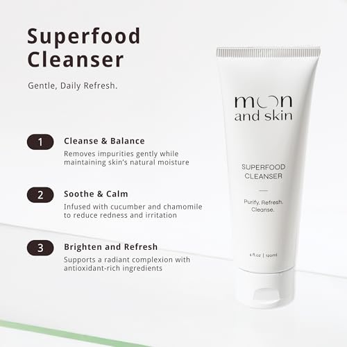 Superfood Cleanser ? Gentle Face Wash with HydroProtein Technology, Aloe Vera, Chamomile & Green Tea ? Hydrating & Soothing, 4oz