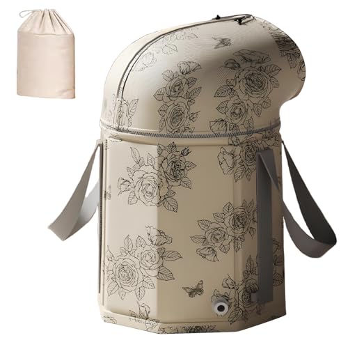 Portable Collapsible Foot Bath Basin with Knee Cover - Travel Soaking Tub for Feet & Legs