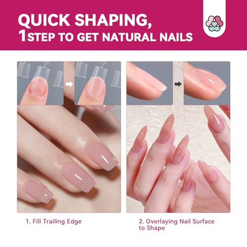 SAVILAND Builder Nail Gel Kit with Nail Drill – 18 Pieces, 6 Colors, UV Lamp, Nail Tips & Tools
