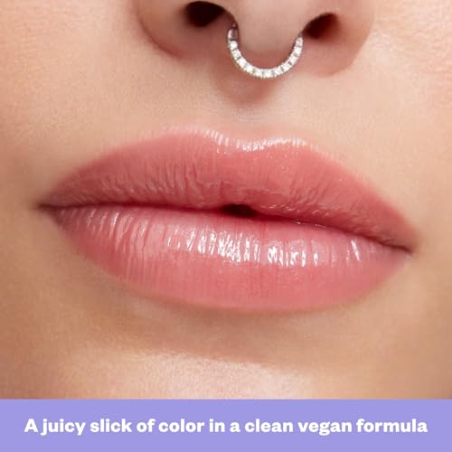 Kosas Unbuttoned Hydrating Lip Oil Gloss with Hyaluronic Acid & Peptides - Non-Sticky, Sheer Tint