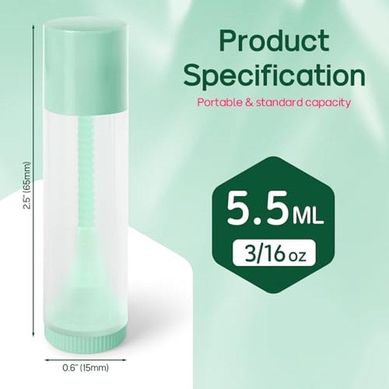 50Pcs Lip Balm Tubes Empty 5.5ml(0.18 oz)- BPA Free Twist-Up Containers with Color Caps, Leak-Proof DIY Lip Balm, for Homemade Lipstick, Purple Cap
