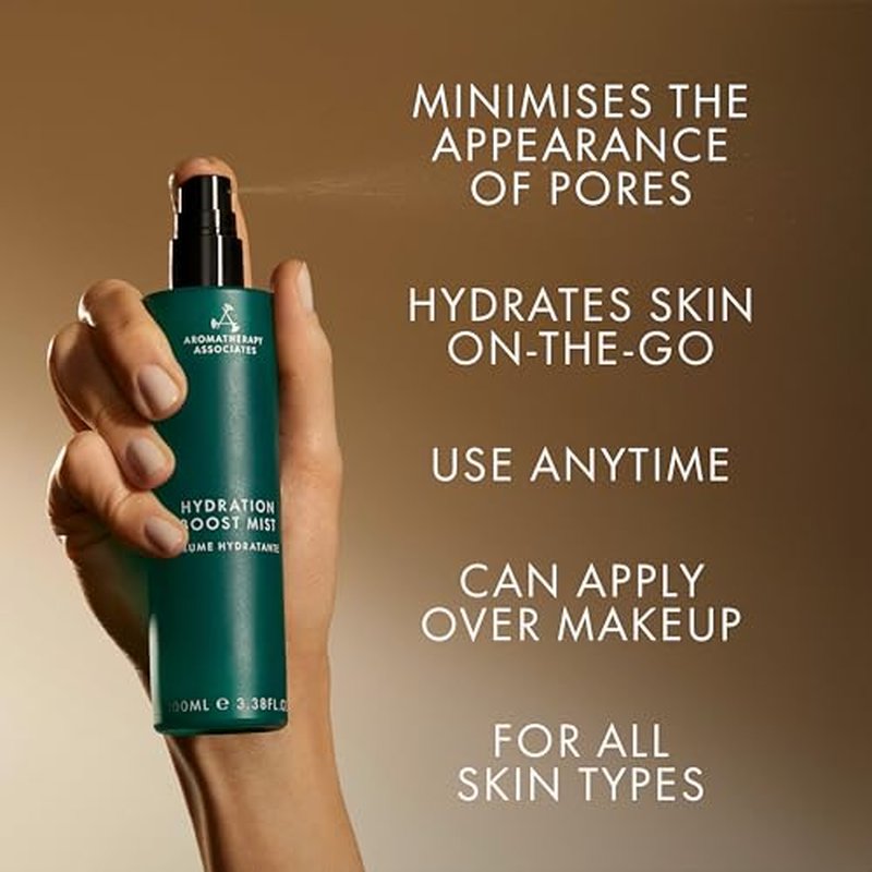 Aromatherapy Associates Hydration Boost Mist with Rose Water, Hyaluronic Acid & Niacinamide, Lightweight Daily Moisture Mist for Dry or Dehydrated Skin, Fruity Floral Scent, 1.69 fl oz