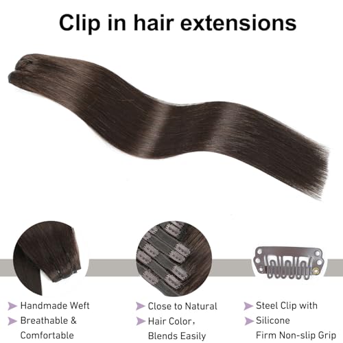 Clip-In Hair Extensions 18 Inch Human Hair, Easy to Wear, Salon-Grade Quality