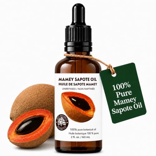 Organic Mamey Sapote Oil 2oz - Hair & Skin Moisturizer, Frizz Control, Dry Skin Relief, Curly & Wavy Hair Care, Best Nature's Cosmetics