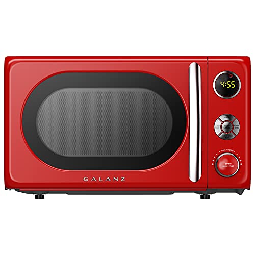 Galanz 0.7 Cu.Ft Microwave Oven with LED Lighting & Child Lock - Retro Red
