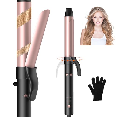 Black Ukliss 1.25 Inch Automatic Rotating Curling Iron with Dual Voltage