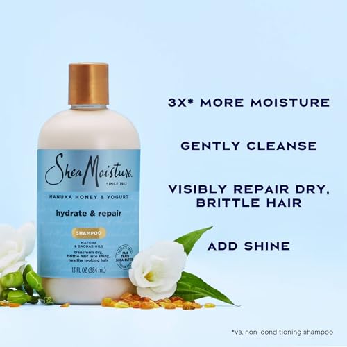 SheaMoisture Hydrate & Repair Shampoo & Conditioner + Curl Cream Set - 12.5 Fl Oz Pack of 3
