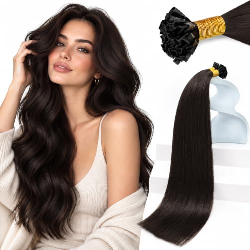 Sunny Hair K-2 Dark Brown Human Hair Extensions 50g - Seamless Keratin Bonded Weave
