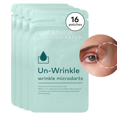The Good Patch Un-Wrinkle Microdart Anti Wrinkle Patches for Crow¡¯s Feet and Between Eyes, Made with Sodium Hyaluronate, Aloe Vera, Peptides, Clinically Proven (16 Total Microdart Patches)