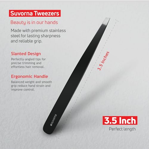 Suvorna 4.5-Inch Beard & Mustache Scissors with Straight Razor - Black, Grooming Kit