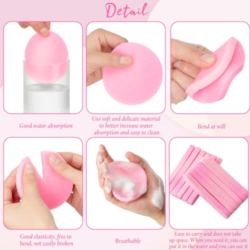 Pink Compressed Facial Sponges 600 Pcs for Cleansing & Makeup Removal - Spa & Esthetic Use