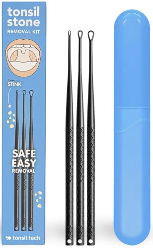 Tonsil Stone Remover Tool Kit - Small, Medium & Large Black - Gentle Painless Tonsil Stones Removal