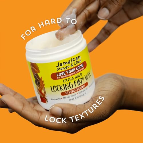 Jamaican Mango & Lime Love Your Locs Locking Firm Wax ? Strong Hold Styling Wax for Locs, Twists & Braids ? Strengthens, Conditions & Hydrates